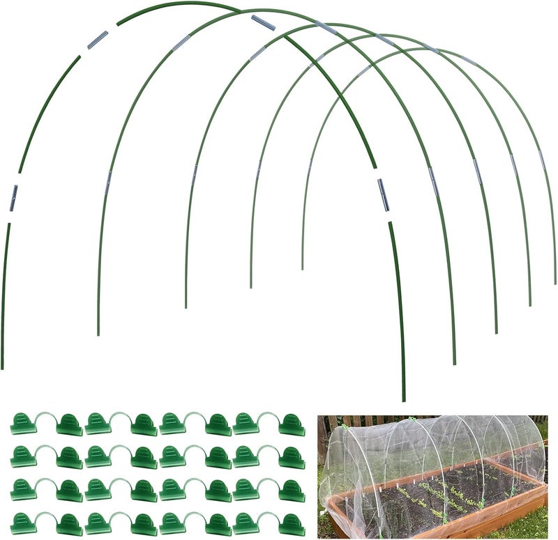 MAXPACE Greenhouse Hoops for DIY 2.8ft or Wider Grow Tunnel, Rust-Free Fiberglass Support Hoops Frame for Garden Fabric, DIY Plant Support Garden Stakes, Gardening Supplies, 25pcs - Image 1